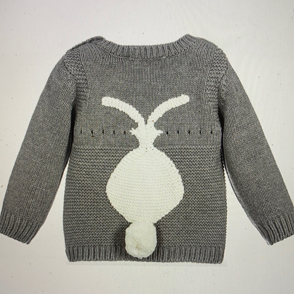 Stella McCartney baby grey knitted bunny sweater - Picture 1 of 3
